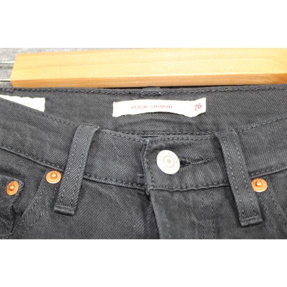 Levi's Premium Jeans Women's 26 Black Wedgie Straight Button Fly Denim - Picture 4 of 6